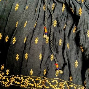 Beautiful Bohemian full length skirt with unique bell tassel